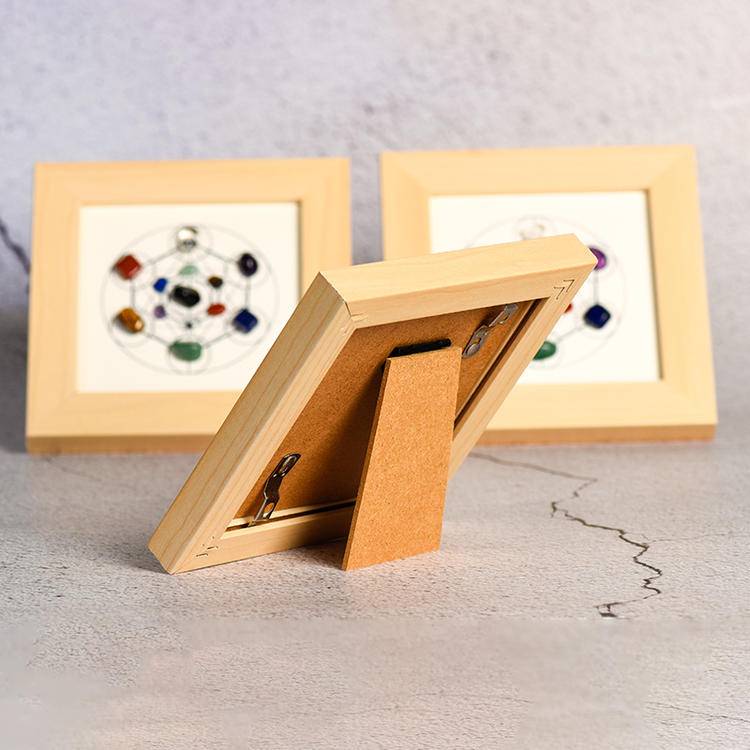 Metatron hexagram crystal stone picture frame table